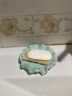 fw创意欧式陶瓷香皂盒沥水简约时尚肥皂盒酒店卫浴用品装饰皂碟托盘 荷叶皂碟蓝色1个 实拍图
