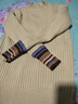 KJ保暖内衣新款半高领保暖上衣女士毛衣秋冬季加绒加厚打底保暖衣女 加绒浅咖色（彩色袖） XL 实拍图