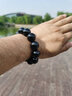 祥祯福珠宝（XIANGZHENFU JEWELRY）玉手链男款A货翡翠墨翠佛珠手串玉石 17-18mm 12颗 实拍图