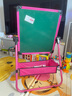 正灿儿童画板宝宝画架磁性小黑板支架式画画板家用白板可擦写字涂鸦板 B款粉-尊享礼包【适合2-4岁】 实拍图