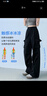 FitonTon降落伞工装裤女夏季冰丝薄款高腰阔腿裤显瘦直筒抽绳速干裤休闲裤 实拍图