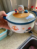 悠家良品（UPSTYLE） 陶瓷泡面碗带盖防烫家用方便面碗筷拉面餐具套装日式快餐杯情侣 【碗800ml+盖500ml】白兔 实拍图