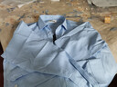 恒源祥棉长袖衬衫男春秋季商务职业正装中年修身衬衣男士棉免烫 长袖H77-12 蓝点条纹 41 实拍图