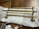 女皇世家 仿古花瓣浴巾架卫生间毛巾架套装黄铜欧式加厚壁挂浴室五金挂件 花瓣双杆毛巾架 实拍图