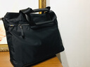 西牧狼 新款男包横款手提包休闲男士韩版斜挎帆布牛津布单肩包商务公文包时尚 电脑包1006 黑色-防水布+头层牛皮 实拍图