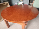 淘邦  实木餐桌 可伸缩折叠实木餐桌椅组合 餐桌餐椅套装吃饭桌子 1.38米海棠色 单桌 实拍图
