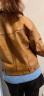 LeeXX WASSUP复古皮衣外套女士海宁真皮短款2024春夏季新款高档机车绵羊皮夹克 驼色 单里布（当天发货） 海宁十大时尚品牌 2XL 130-140斤大码妹妹 晒单实拍图