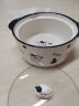 佩尔森可爱陶瓷碗家用宿舍用学生带饭上酸奶碗6寸奶牛泡面碗带盖 实拍图