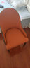 祥冠轻奢简约现代餐桌椅组合酒饭店样板房吃饭餐椅皮艺设计师家用实木脚椅子 西皮 橘色+咖啡色 实拍图