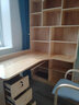 尚静 实木书桌书柜组合转角电脑桌家用一体学习桌写字台办公桌 W款-无玻璃门+椅子套装 140*110*195cm 实拍图