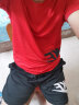 欧联霸运动套装短袖男夏季跑步服休闲两件套速干衣T恤五分裤足球训练服 红色 2XL（建议140-160斤） 实拍图