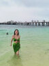 OMOM泳衣女比基尼三件套小胸聚拢性感分体泡温泉沙滩泳装 绿色XL 晒单实拍图
