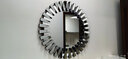 释梦园 装饰镜 欧式玄关镜墙面客厅壁挂镜子圆形悬挂装饰镜现代简约创意镜面家具 M1282 银色 80*80CM 实拍图