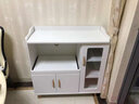 私 蜜(SIMI)简约现代餐边柜厨房储物柜子家用靠墙客厅碗柜微波炉茶水柜 中款 雨丝橡木色配白 双门 实拍图