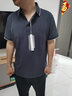 红豆莫代尔桑蚕丝短袖polo衫男夏季凉感透气男士polo翻领抑菌爸爸款 几何标-山岚绿L1 L 175/92A 实拍图