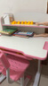 欧瑞凰儿童学习桌椅书桌子小学生写字桌椅套装可升降家用小孩作业课桌椅 研学款(粉):手摇书架桌-手提椅 实拍图