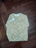 真维斯（Jeanswest）圆领卫衣男春秋季美式复古潮牌上衣男印花百搭休闲长袖套头打底衫 灰绿色 2XL (140-160斤) 实拍图
