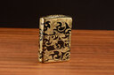 ZIPPO芝宝煤油打火机限量 黄铜盔甲填漆五面黑金唐草 送男友情人节礼物 黑金唐草（礼盒套餐） 实拍图