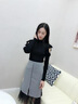 丹珠娜针织连衣裙女装2024秋季穿搭女套装女神范御姐毛衣打底鱼尾裙子女 黑色 S 实拍图