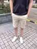 夏冰妮休闲短裤男士夏季棉质潮牌运动五分裤男薄款舒适沙滩裤工装男裤子 卡其色 32 （建议120-135斤） 实拍图