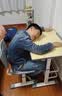 满满希望儿童学习桌椅套装可升降中小学生家用写字书桌3到18岁课桌免安装 免安装+置物筐+提拉升降 原木色 70*50*76 实拍图
