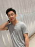 宾色短袖t恤男莫代尔冰丝纯白色打底衫半袖黑白V领夏季半袖鸡心领体恤 V领白 V领灰(双件) L 【115-130斤】 实拍图