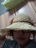 斯普琳遮阳帽子女夏天韩版潮海边防晒帽可折叠太阳帽渔夫帽大沿草帽编织 森女系米色 实拍图