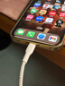 贝尔金（BELKIN）苹果数据线 PD快充 Type-C转Lightning充电线 MFi认证 iPhone手机充电线 2米白色编织 CAA004 实拍图