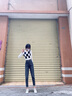Jret蓝灰色哈伦牛仔裤女2025年秋冬新款高腰显瘦学生弹力九分老爹裤潮 520图片款 27 建议94-100斤 实拍图