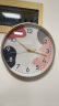 BBA挂钟现代简约时钟创意轻奢挂墙钟表客厅装饰石英钟 12英寸几何粉 实拍图