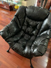 紫叶 单人沙发懒人沙发 懒人椅单人沙发椅阳台家用学生宿舍沙发 升级款黑色【皮质】 实拍图