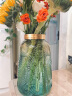 盛世泰堡 北欧玻璃花瓶水养植物插花瓶干花满天星仿真花水培容器小花瓶客厅装饰摆件 黄绿渐变20cm 实拍图