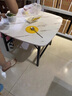 圣洛伊可折叠桌小户型家用餐桌饭桌简约吃饭桌出租屋便携式户外方桌长桌 【一桌四凳】80*80*52原木色方形 实拍图