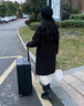 昕辰行李箱拉杆箱小型男大容量密码旅行万向轮登机皮子女学生 直角拉链款- 黑色 22英寸 （可托运） 实拍图