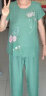艾格城市中老年女装短袖上衣妈妈装休闲两件套宽松奶奶装棉麻套装 绿色 XXL（95-110斤） 实拍图