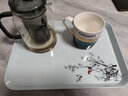 KORDCO欧式长方形托盘塑料茶盘简约密胺托盘创意杯盘水果托盘客厅收纳盘 玉石色喜上梅梢 1个 中号35cm*25cm*2.3cm 实拍图