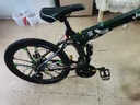 Jeep吉普折叠山地车自行车成人男女碟刹变速单车双减震学生便携车战神 路虎军绿十刀轮 27速 24英寸 实拍图