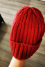 无印良品 MUJI 羊毛混纺罗纹帽 DBC11A0A 红色 55-59cm 实拍图