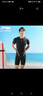 李宁（LI-NING）泳裤男士泳衣套装防尴尬温泉冲浪潜水服训练泳衣022+171黑色 XXL 实拍图