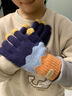 逐港儿童手套男童五指冬季保暖毛线针织分指时尚男孩小学生冬天加厚绒 藏青【双层加绒】 实拍图