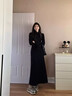 冶芷秋季法式穿搭黑色长袖连衣裙子掐腰长裙初秋装2025新款女 气质长袖连衣裙黑色L 实拍图