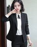 特洛曼职业装女装套装大学生面试正装女西服套装黑色工作服免烫西装外套 实拍图