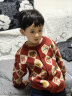 齐齐熊（ciciibear）拜年服男童开衫毛衣新款冬儿童外套保暖时髦洋气男女宝宝针织 曙光红 110cm 实拍图