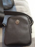 阿诺妮斯斜挎包男士真皮小包休闲软皮背包男单肩包头层牛皮装手机迷你包包 黑色牛皮狮子头 实拍图