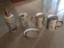 杜兰朵皇朝 欧式陶瓷卫浴套装浴室用品洗漱套装轻奢北欧简约卫生间漱口杯牙刷杯牙具套件 大理石纹五件套（普通包装） 实拍图