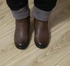 意尔康妈妈棉鞋加绒保暖中老年真皮舒适魔术贴短靴 14723W棕色40 实拍图