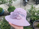 傲璐（AOLU）帽子女夏天冰丝遮阳帽中年妈妈防晒太阳帽中老年夏凉草帽母亲礼物 粉色 +防风绳 M(56-58cm) 实拍图