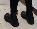 他她（TATA）焦糖布丁烟筒靴女靴子厚底加绒秋冬短靴切尔西靴WAQA2DD4 黑色（绒里） 38 实拍图