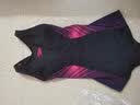 速比涛（Speedo）【唐钱婷同款】泳衣女泳感抗氯防晒健身训练遮肉平角连体显瘦泳衣 黑色/紫色 S (高155-160cm,重44-50kg) 实拍图
