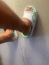 准者运动拖鞋男天际1夏季防水防滑软弹凉鞋室内外穿厚底涉水一字拖鞋 白/绿 【高弹防水按摩底 天际1 】 45 实拍图